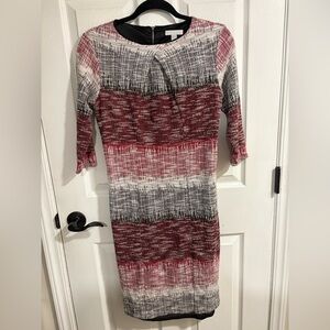New York & Company Red and Black Long Sleeve Dress